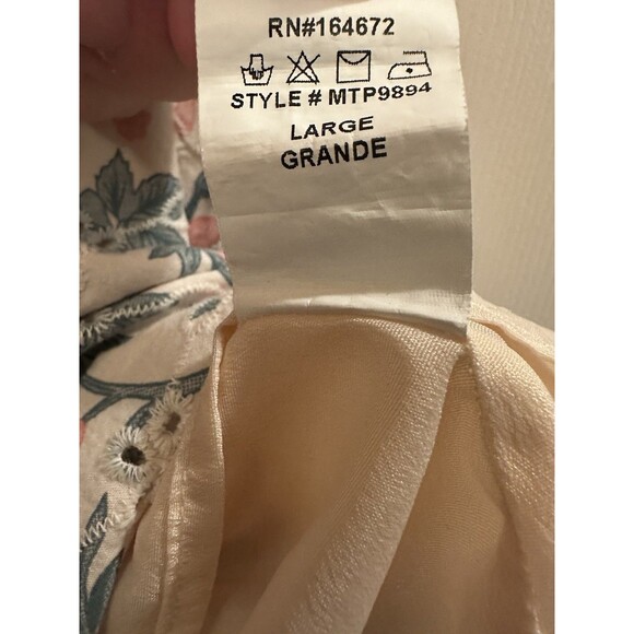 &Merci Large Blouse Top Floral Ruffle Babydoll Tank Tie Bow Back 100% Cotton - Picture 6 of 8
